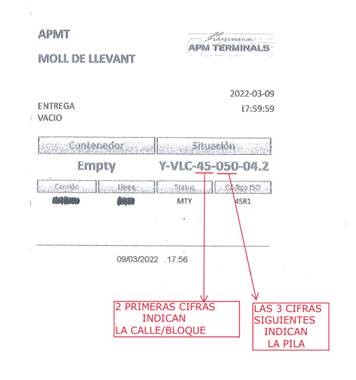 APM Terminals Valencia Gate ticket