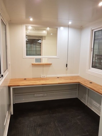 Mini office equipped with a server room and reception desk