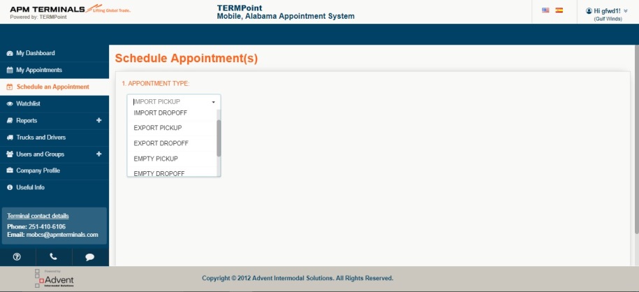 MOB Schedule Appointment Step 1